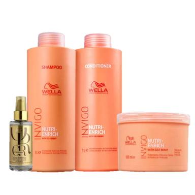 WELLA PROFESSIONALS INVIGO NUTRI ENRICH SALON TRIO E OIL REFLECTIONS 100ML (4 PRODUTOS)