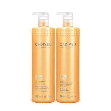 KIT CADIVEU PROFESSIONAL NUTRI GLOW SHAMPOO E MáSCARA LITRO (2 PRODUTOS)