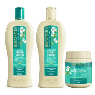 BIO EXTRATUS CACHOS E CRESPOS SHAMPOO+CONDICIONADOR+BANHO DE CREME 500ML