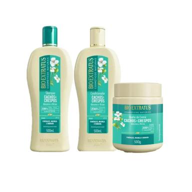 BIO EXTRATUS CACHOS &amp;amp;AMP; CRESPOS KIT DE SHAMPOO + CONDICIONADOR + MáSCARA 500ML