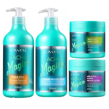 LOWELL CACHO MAGICO SHAMPOO 500G CREME 500G GELATINA 450G E MASCARA 450G