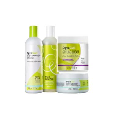 DEVA CURL SHAMPOO LOW-POO+CONDICIONADOR ONE CONDITION 355ML+HEAVEN IN HAIR TRATAMENTO 250ML+CREME MODELADOR 500ML