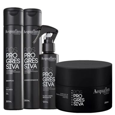 ACQUAFLORA POS-PROGRESSIVA SHAMPOO+COND 300ML+MASCARA 250ML+FLUIDO NANORREPARADOR 120ML
