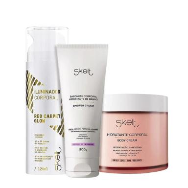 KIT SKELT RED CARPET GLOW HIDRATANTE CORPORAL AMALFI SUNSET  INSTANTâNEO SHOWER (3 PRODUTOS)