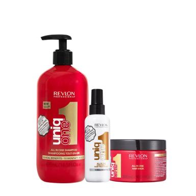 KIT REVLON PROFESSIONAL UNIQ ONE SHAMPOO SUPERMASK E COCONUT (3 PRODUTOS)