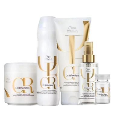 WELLA PROFESSIONALS OIL REFLECTIONS DUO 250ML MáSCARA 150ML OIL LIGHT 100ML E AMPOLA 60ML