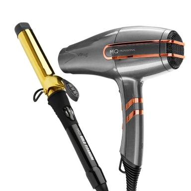 KIT MQ PROFESSIONAL SECADOR VENUS 2400W E MODELADOR GOLD TITANIUM