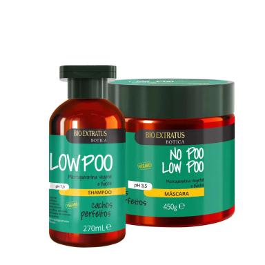 KIT BIO EXTRATUS BOTICA CACHOS PERFEITOS LOW POO SHAMPOO E MáSCARA (2 PRODUTOS)