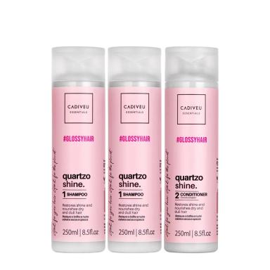 KIT CADIVEU PROFESSIONAL HAIR QUARTZO SHINE SHAMPOO EXTRA E CONDICIONADOR (3 PRODUTOS)