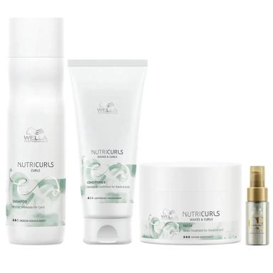 WELLA PROFESSIONALS NUTRICURLS SHAMPOO 250ML+CONDICIONADOR 200ML+MáSCARA 150ML+OIL REFLECTIONS LIGTH 30ML