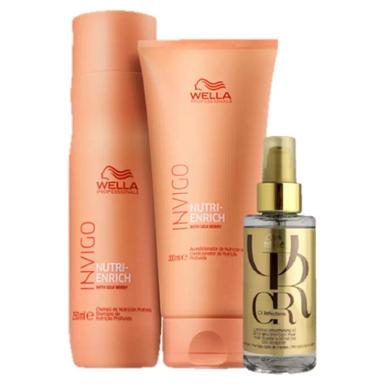 WELLA PROFESSIONALS INVIGO NUTRI ENRICH DUO HOME CARE E OIL REFLECTIONS 100ML (3 PRODUTOS)