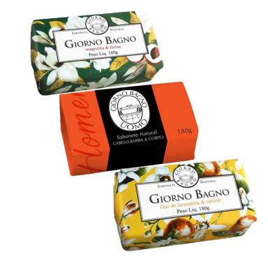 KIT GIORNO BAGNO FLOR DE LARANJEIRA, LICHIA E UOMO LARANJA (3 PRODUTOS)