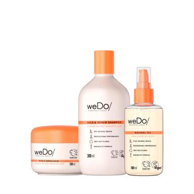 KIT WEDO RICH &amp;amp;AMP; REPAIR MáSCARA 150ML &amp;amp;AMP; NATURAL OIL (3 PRODUTOS)