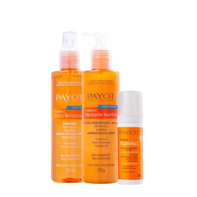 PAYOT COMPLEXO VITAMINA C SéRUM ANTI-IDADE 30ML+TôNICO FACIAL 220ML+LOçãO HIDRATANTE CORPORAL 210G