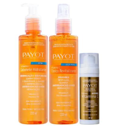PAYOT COMPLEXO VITAMINA C SéRUM ANTI-IDADE 30ML+TôNICO FACIAL+SABONETE HIDRATANTE 220ML