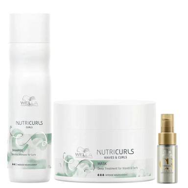 WELLA PROFESSIONALS NUTRICURLS SHAMPOO 250ML+MáSCARA CAPILAR 150ML+OIL REFLECTIONS  LIGHT 30ML