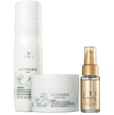 WELLA PROFESSIONALS NUTRICURLS SHAMPOO 250ML+MáSCARA CAPILAR 150ML+OIL REFLECTIONS 30ML