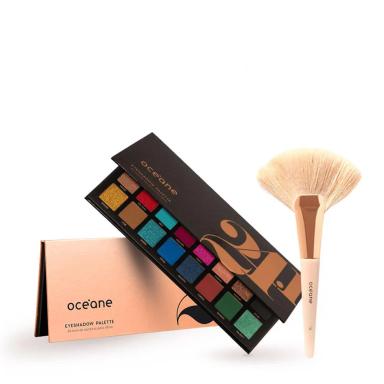 KIT OCéANE EYESHADOW PALETTE 24 PINCEL LEQUE (3 PRODUTOS) - xpto