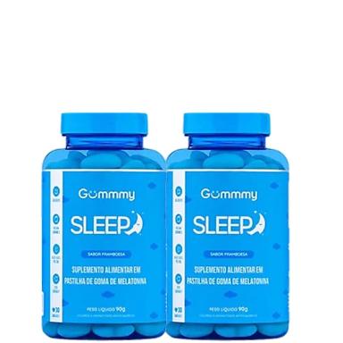KIT GUMMY SLEEP FRAMBOESA - PASTILHA DE GOMA DE MELATONINA 90G (2 UNIDADES)