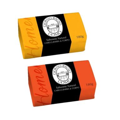 KIT GIORNO UOMO AMARELO E LARANJA SABONETES NATURAIS EM BARRA (2 PRODUTOS)
