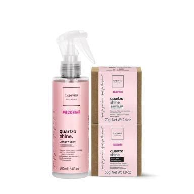 KIT CADIVEU PROFESSIONAL HAIR QUARTZO SHINE FLUíDO SHAMPOO EM BARRA E MáSCARA EM BARRA (3 PRODUTOS)