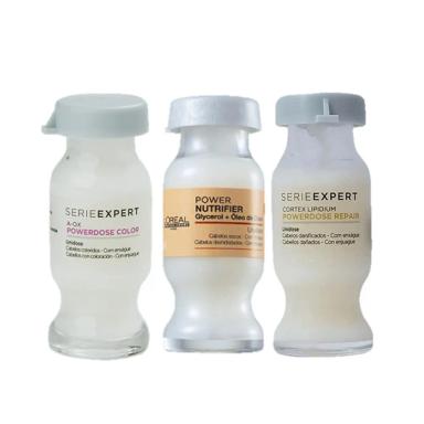 KIT LORÉAL PROFESSIONNEL AMPOLAS ABSOLUT REPAIR + VITAMINO COLOR + NUTRIFIER 10ML (3 PRODUTOS)