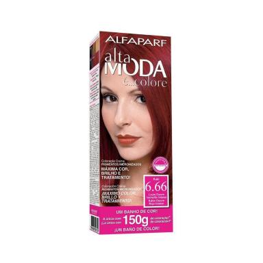 TINTURA ALTA MODA 6.66 LOURO ESCURO VERMELHO INTENSO 150GR