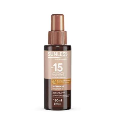 LOCAO BRONZEADOR SUNLESS COM VITAMINA E  FPS15 120ML