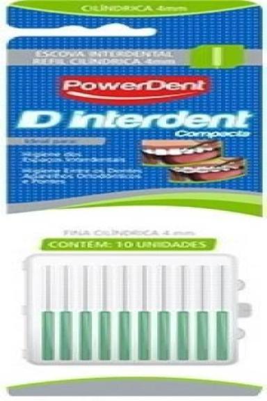ESCOVA POWERDENT INTERDENTAL CILINDRICA FINA 4 MM VERDE
