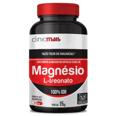 CLINICMAIS MAGNéSIO L-TREONATO 30 CáPS 450MG 13,5G - CHá MAIS