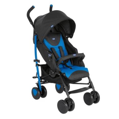 CARRINHO DE BEBê PARA PASSEIO CHICC ECHO COM BUMPER BAR MR BLUE DE 0 MESES ATé 15KG PRETO COM AZUL Preto E Azul