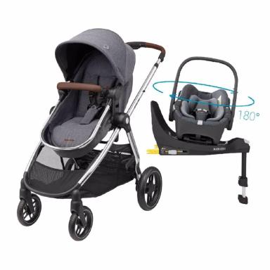 CARRINHO COM BEBê CONFORTO TRAVEL SYSTEM ANNA LUXE TRIO ISOFIX MAXI-COSI TWILLIC GREY