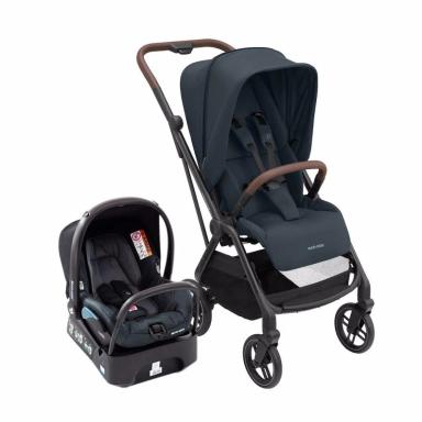 CARRINHO COM BEBê CONFORTO TRAVEL SYSTEM LEONA² TRIO MAXI-COSI ESSENTIAL GRAPHITE