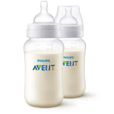KIT DUPLO MAMADEIRA ANTI-COLIC TRANSPARENTE 330ML PHILIPS AVENT