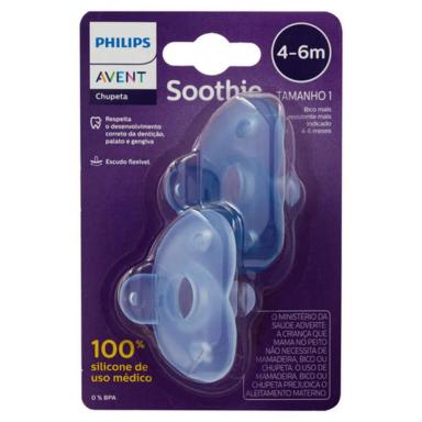 CHUPETA SOOTHIE AZUL 4-6M DUPLA - PHILIPS AVENT