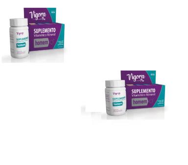 KIT 2 SUPLEMENTO VITAMINICO HOMEM COM 60CAPS - VIGORA PLUS