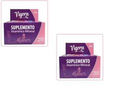 KIT 2 SUPLEMENTO VITAMINICO MULHER COM 60CAPS - VIGORA PLUS
