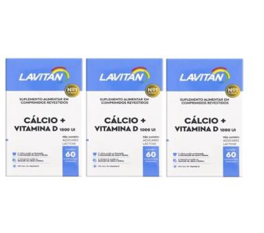 KIT 3 LAVITAN CáLCIO + VITAMINA D COM 60CPS - CIMED