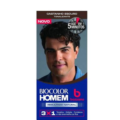 BOZZANO BIOCOLOR TONALIZANTE HOMEM CASTANHO ESCURO 3X1