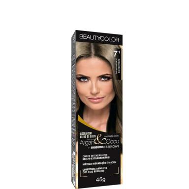 TINTA BEAUTY COLOR COLORAçãO CREME 7.1 LOURO NATURAL ACINZENTADO 45G