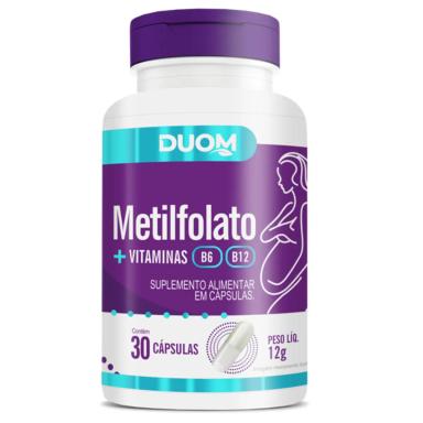 METILFOLATO COM VITAMINAS B6 E B12 COM 30 CÁPSULAS - DUOM