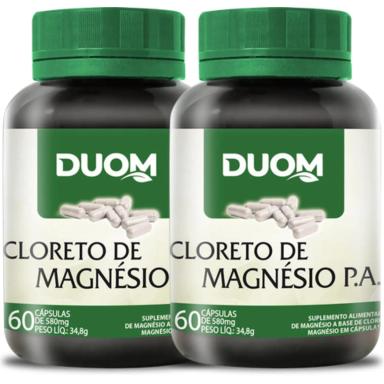 COMBO 2 CLORETO DE MAGNÉSIO PA 60 CAPS CADA TOTAL 120 - DUOM