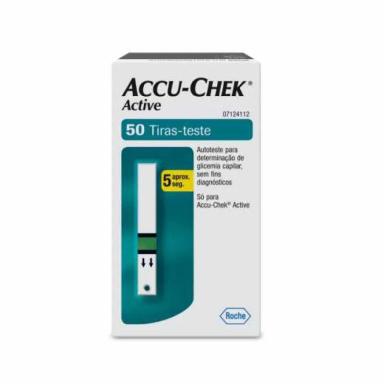 TIRAS PARA CONTROLE DE GLICEMIA ACCU-CHEK ACTIVE COM 50 UNIDADES