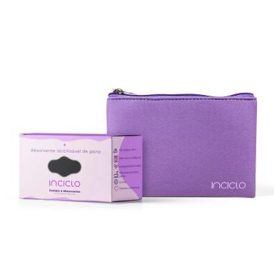 KIT ABSORVENTES REUTILIZáVEIS INCICLO (3 NORMAIS E 1 NOTURNO) + NECESSAIRE NEOPRENE