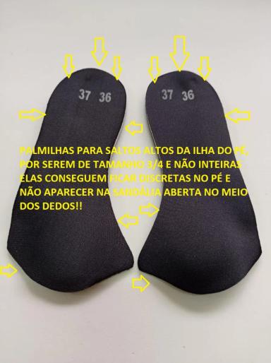 PALMILHA ORTOPéDICA P/ SALTO ALTO COM CORREçãO Pé SUPINADO 38-39 Preto