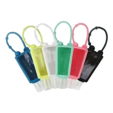 FRASCO PARA ÁLCOOL GEL CAPA SILICONE CHAVEIRO PORTA ÁLCOOL GEL FRASQUINHO PARA ÁLCOOL GEL SABONETE CREME Branco