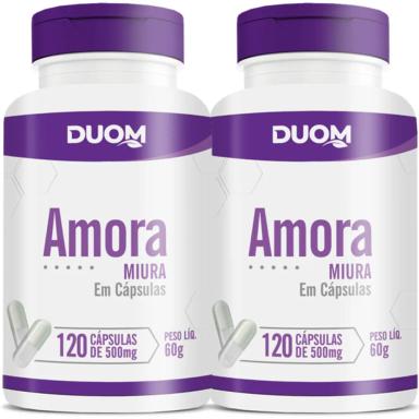 KIT 2 AMORA MIURA A SAúDE DA MULHER 500MG 120 CáPS CADA DUOM