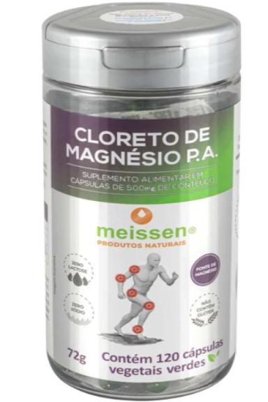 CLORETO DE MAGNéSIO P.A. 500MG C/ 120 CáPS VERDES - MEISSEN
