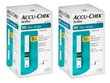 KIT DE TIRAS CONTROLE DE GLICEMIA ACCU-CHEK ACTIVE 100 UNIDADES (NãO VEM O CHIP)