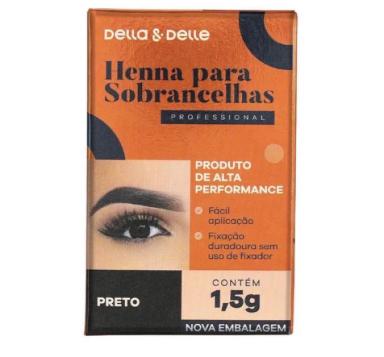 HENNA PARA SOBRANCELHAS - PRETA - DELLA E DELLE